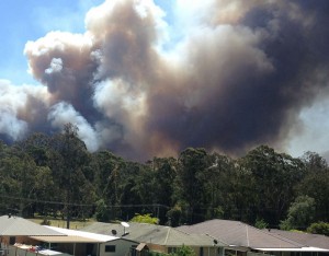 The fire moving towards Abernethy yesterday. Residents of Abernethy and Kitchener were told to shelter in place.