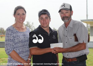 Secretary of Hunter Valley Cutting Horse with Pete Carrigan from Where There's A Will Foundation and president of Cutting Horse Geoff Saxby,