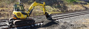 Working on the rail track near Aberdeen.