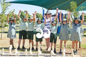 Students from St Joseph's Primary School Merriwa: Fiona Tomy, Thomas Hunt, Patrick McLaren, Cody Bates, principal Mrs Helen Whale, Bobby Keegan, Darcy Taaffe and Ella Beaven.