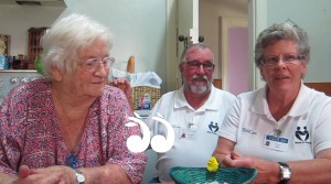 TransCare volunteers Sue and Denis White with client Audrey Johnston.