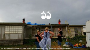 A house on Allan Cunningham Road which lost more than one third of its roof during the storm.