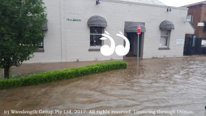 Flooding in the main street of Scone.