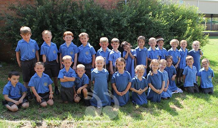 St Mary's Kinder for 2017.  Back row L-R: Edward Rogers, Aiden West, Chase Connolly, Ollie Hannaford, Jack Carr, Myles Howlett, Chi Vo, Dan Trinh, Lachlan Ritter, Jaden Ing, Thomas Earl, Jack Aldridge and Rubie Fitzpatrick. Front Row L-R: Tyler Brown, Corbyn Whitehead, Eli Partridge, Noah Partridge, Samantha Hyland, Olivia Sheldrake, Chelsea Lee, Hayley Boyd, Ellie French, Ashlee Keep, Robert Campbell and Saul Blackburn.