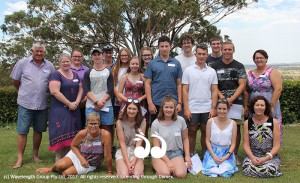 Local leaders bound for Adelaide: Back: Hilton Carrigan, Breanna Goodear, Johnathan McMahon, Ellie Tilse, Lilly Collins, Hugh Price and Lachlan Cheschire. Middle: Andrea Burns, Hugh Price, Sarah Saunders, Toby McInnes, Harrison Kennedy, Blake Shackelton and Lindy Hunt. Front: Pauline Carrigan, Brydie Moore, Amelia Meir, Georgia Gal and Elizabeth Bate.