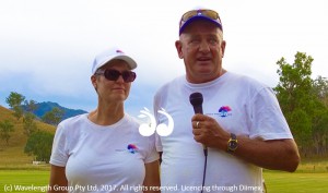 Hilton Carrigan gave an emotional speech to thank the community for their overwhelming support, with wife Pauline by his side. Photo by Galloping Media.