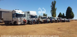 Lined up and ready to make their way to the fire ground.