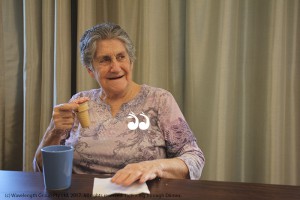 Resident Jean Blake enjoyig her cake cone.