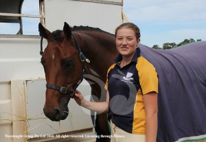 Katrina Gorman from Scone Grammar School with Waratah Liberachi who she trains with everyday before school.