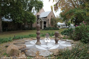 The new mosaic created in the Scone Arts and Crafts garden ready for the Scone Horse Festival.