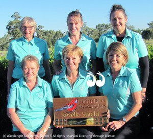 District Pennant Winning Ladies: Back: Kathy Robinson, Kerry McLeannan and June Jukes. Front: Sue Watts, Lyn Banks aand Julie Leckie.