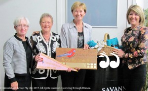 The Hunter River District pennant presentation 2017 with Pam Manning, Sue Watts, Lyn Banks and Juie Leckie.