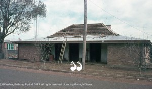 The original shingle roof can be seen before the new tin roof was placed over it in the 1960's renovations.