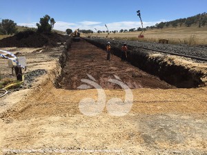 Surveyors check levels near Werris Creek. Photograph supplied by ARTC.