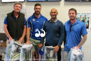 Scone Holden Scramble winners: Jake Teague, Joel Harrison, Ejaz Hussain and Brendan King with their new golf bags.