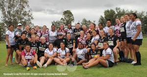 The three top placed teams together, Winners Tuggeranong Vikings, runners up Maitland Surf and Turf and third place getters NSW Fiji Rugby.