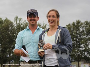 Brad Smith presents top point scorer and Irish International player Eimear Considine of Waverley Womens with her trophy.