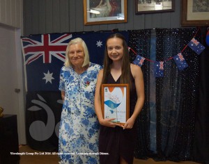 Young Achiever of the Year Kate Lloyd with Cr Lorna Driscoll.