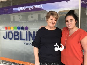 Lee Watts director of JobLink with staff member Aysia Batchelor at the Scone JobLink office.