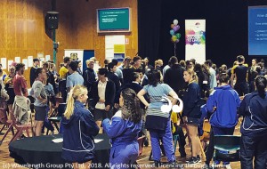 Students from throughout the Upper Hunter and some from Sydney during the leadership summit at Muswellbrook High School yesterday.