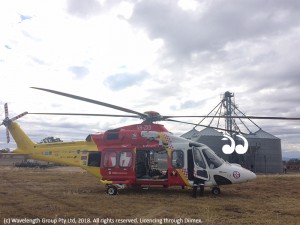 The Westpac Rescue Helicopter on scene in at Parraweena.