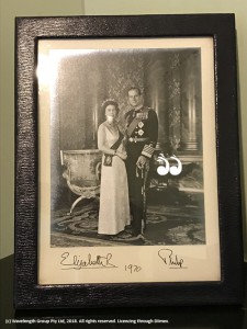 A signed photograph of Queen Elizabeth II.