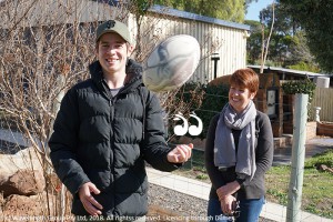 Darcy Moore with his Mum Megan. Photo: Mike Wong.