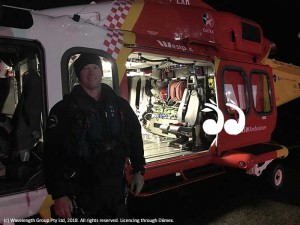 Aircrewman Nathan Langham at Scone airport to transport a patient to the John Hunter.