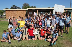 Children gathered outside the pool on Friday to support the petition to overturn Council's new pool policy.