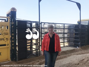 Cr Lee Watts inspected hte new arena ahead of tomorrow's bull riding mastercass.
