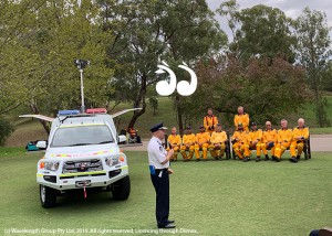 Commissioner Shane Fitzsimmons at Ellerston yesterday unveiling the new rescue vehicle. Photo: Patricia Taylor Photography.