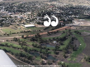 A view of the Scone golf course from the air. Photo: Mac Dawson.