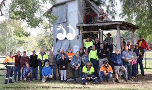 Members of the Rattlin' Bones and Engine Groans at the camp ground in Gundy.