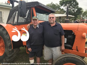 Ian and Lionel Morgan beside Brian's Chamberlain 9G tractor.