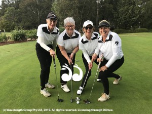 Spotted on the practice green: L-R: Annie Woods, Cheryl Clydsdale, Julie Leckie and  Jodie Hinde.